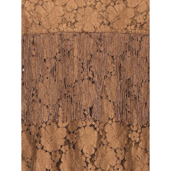 Shyanne Button Up Lace Brown Fringe‎ Western Shirt Sz XS - Picture 7 of 7